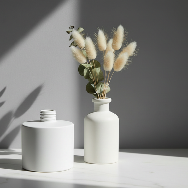 Diffuser Glassware -#4171 Matt White - 6pk Round Screw Top