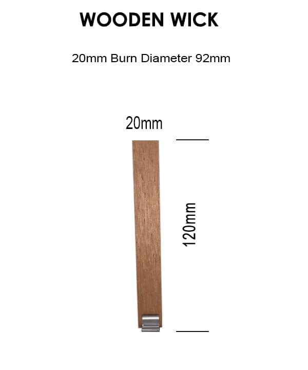 Wooden Wicks 20mm x120mm (BD92mm) – wooden candle wicks with metal tabs