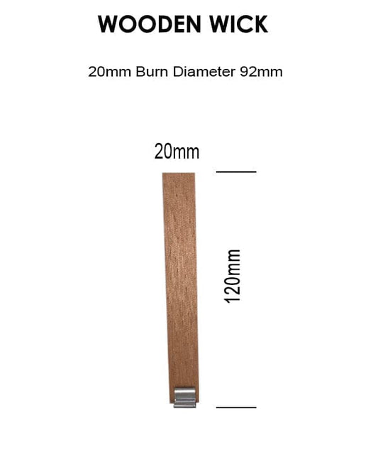 Wooden Wicks 20mm x120mm (BD92mm) – wooden candle wicks with metal tabs