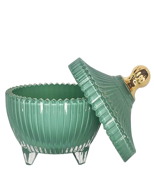 Elegance Gold Tip Series (Light Green/Gold) – glass candle jar (image 2 of 3)