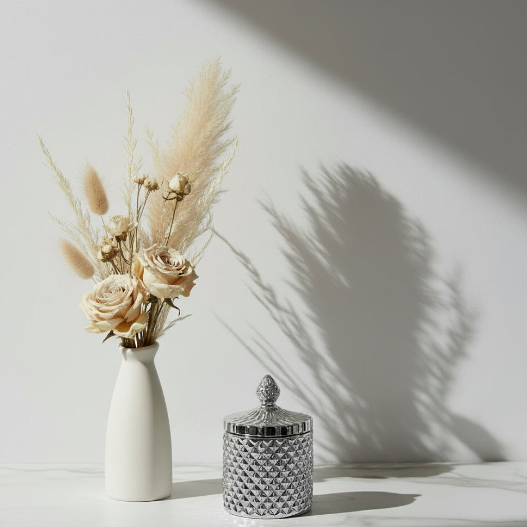 French Tip Geo Series Silver – glass candle jar (image 1 of 3)
