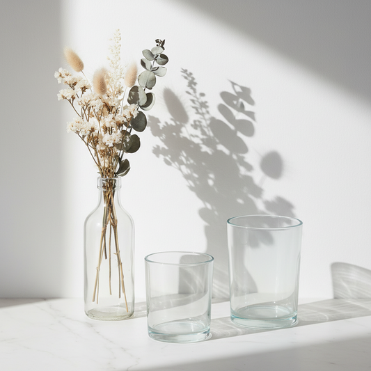 Cambridge Series (Clear #4014) – glass candle jar, medium and large sizes