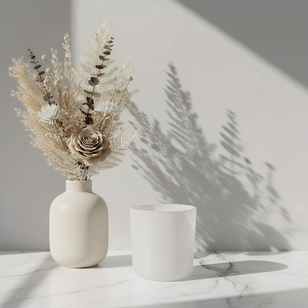 Cambridge Series (Frosty White #4201) – glass candle jar