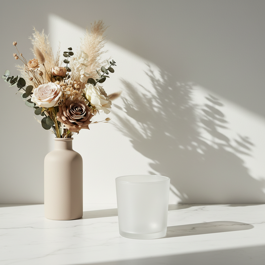 Cambridge Series (Frosty White #4203) – glass candle jar