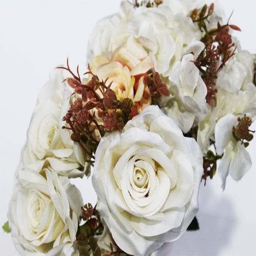 Rose Hydrangea Bunch (#2081) White/Peach