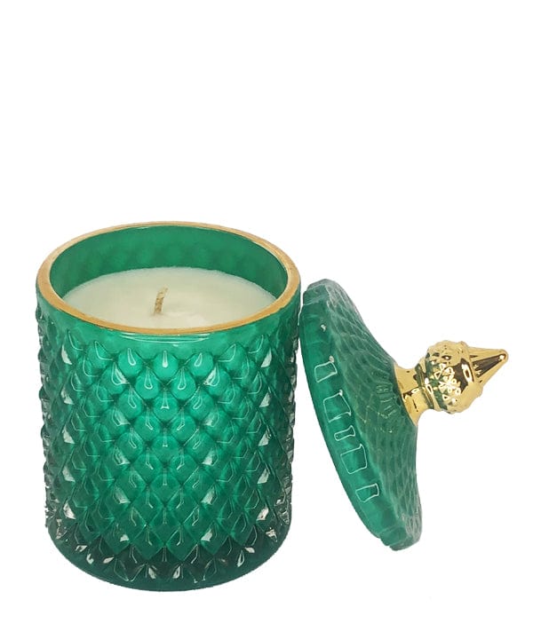 French Gold Tip Geo Series Green – glass candle jar (image 3 of 3)
