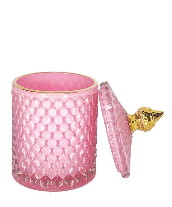 French Gold Tip Geo Series Pink – glass candle jar (image 2 of 3)