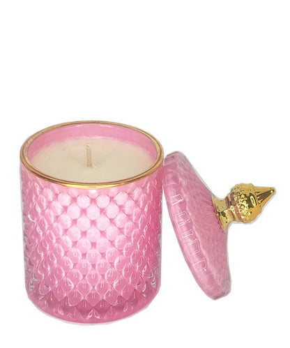 French Gold Tip Geo Series Pink – glass candle jar (image 3 of 3)