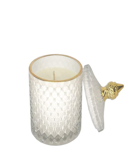French Gold Tip Geo Series White – glass candle jar (image 3 of 3)