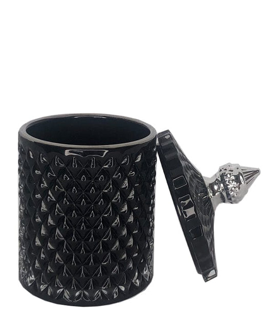 French Silver Tip Geo Series Black – glass candle jar (image 2 of 3)