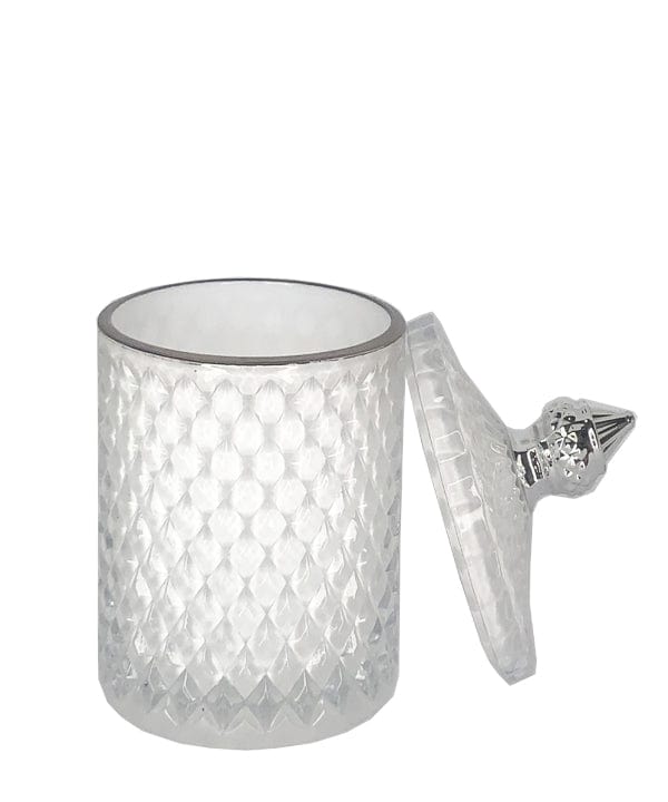 French Silver Tip Geo Series White – glass candle jar (image 2 of 3)