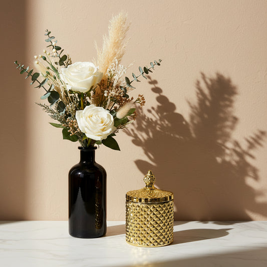 French Tip Geo Series Gold – glass candle jar