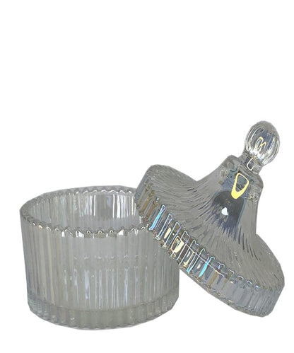 Ribbed Carousel Series (Clear Rainbow #4083) – glass candle jar (image 2 of 3)