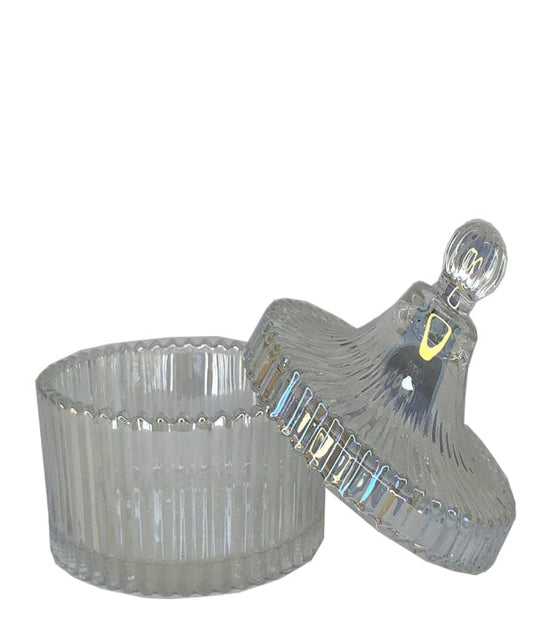 Ribbed Carousel Series (Clear Rainbow #4083) – glass candle jar (image 2 of 3)