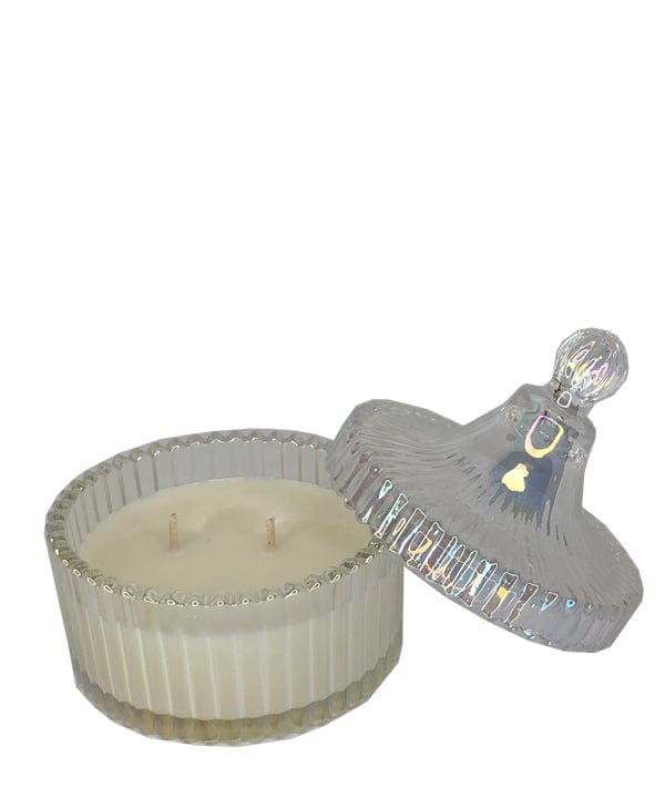 Ribbed Carousel Series (Clear Rainbow #4083) – glass candle jar (image 3 of 3)
