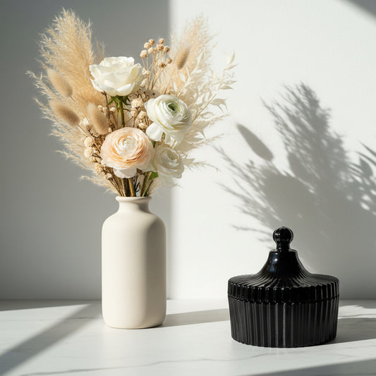Ribbed Carousel Series (Gloss Black #4084) – glass candle jar (image 1 of 3)