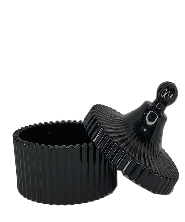 Ribbed Carousel Series (Gloss Black #4084) – glass candle jar (image 2 of 3)