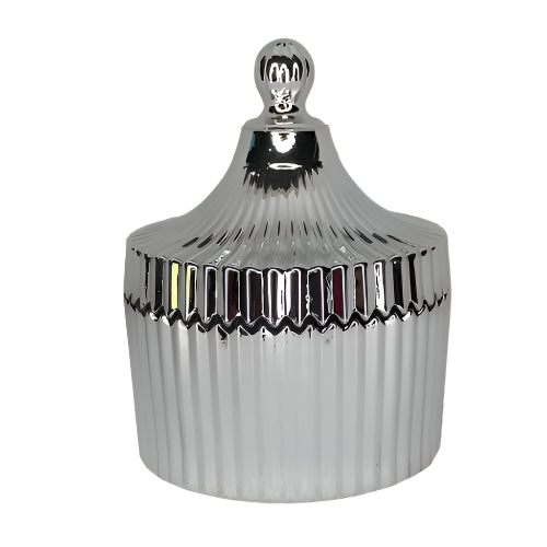 Ribbed Carousel Series (Silver #4087) – glass candle jar (image 1 of 3)