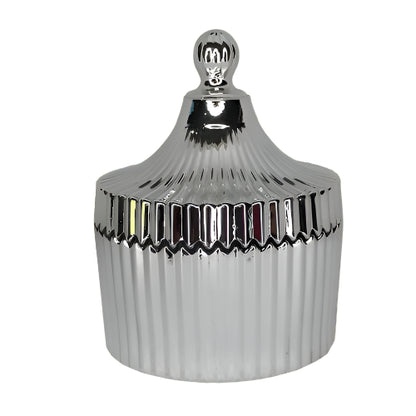 Ribbed Carousel Series (Silver #4087) – glass candle jar (image 1 of 3)