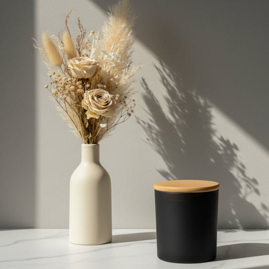 Cambridge Series with lid Large (Frosted Black #4099) – glass candle jar (image 1 of 2)