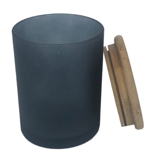 Cambridge Series with lid Large (Frosted Black #4099) – glass candle jar (image 2 of 2)